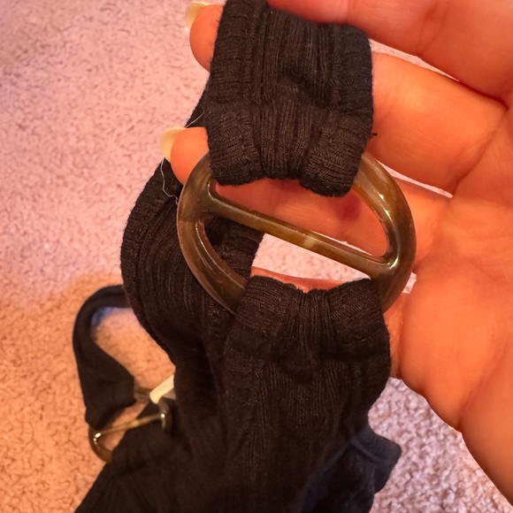 Emma & Sam Black Tank Top w/ Button - Picture 4 of 4